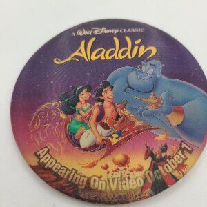 Vintage Disney “Aladdin” Holographic Promo Button Pin Back